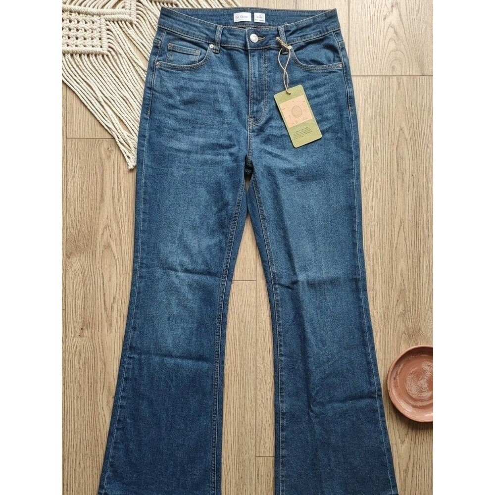 Serra Women’s Flare-Wide Leg Jeans in Blue Denim Size L